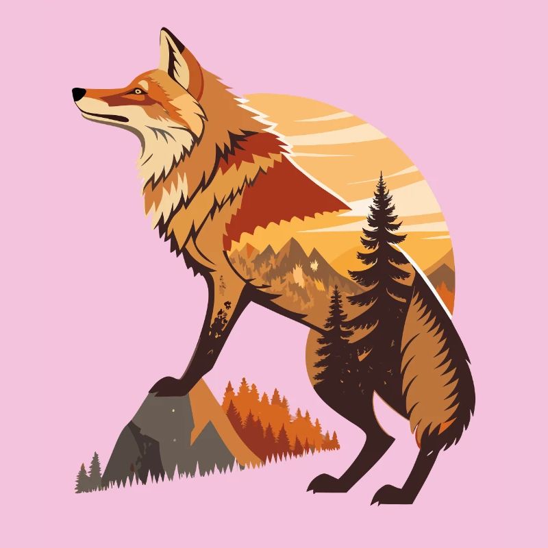 forest landscape with fox nature fox animals