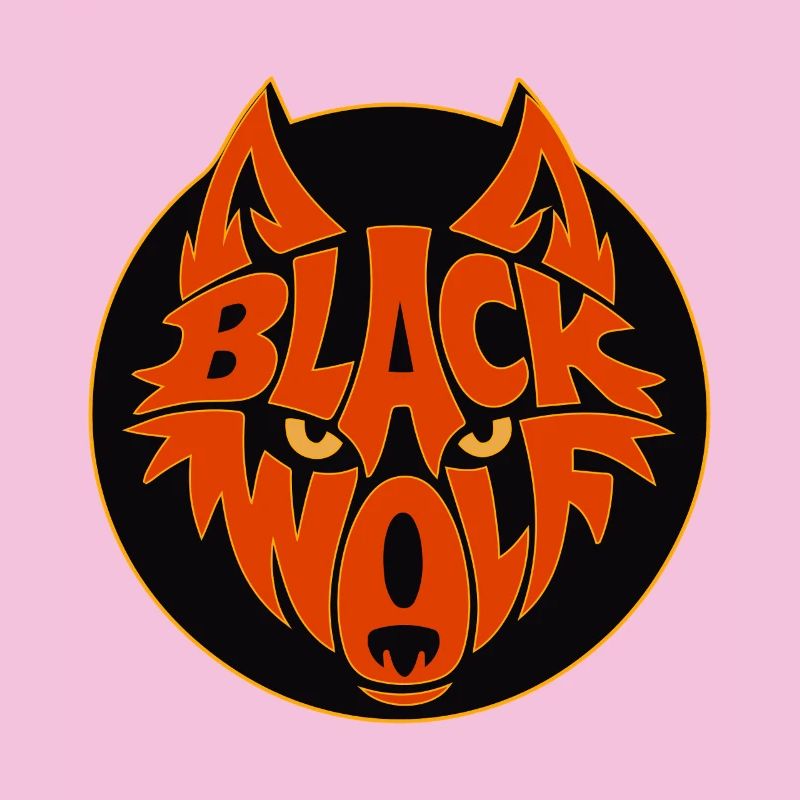 Schwarzer Wolf Retro-Grafik