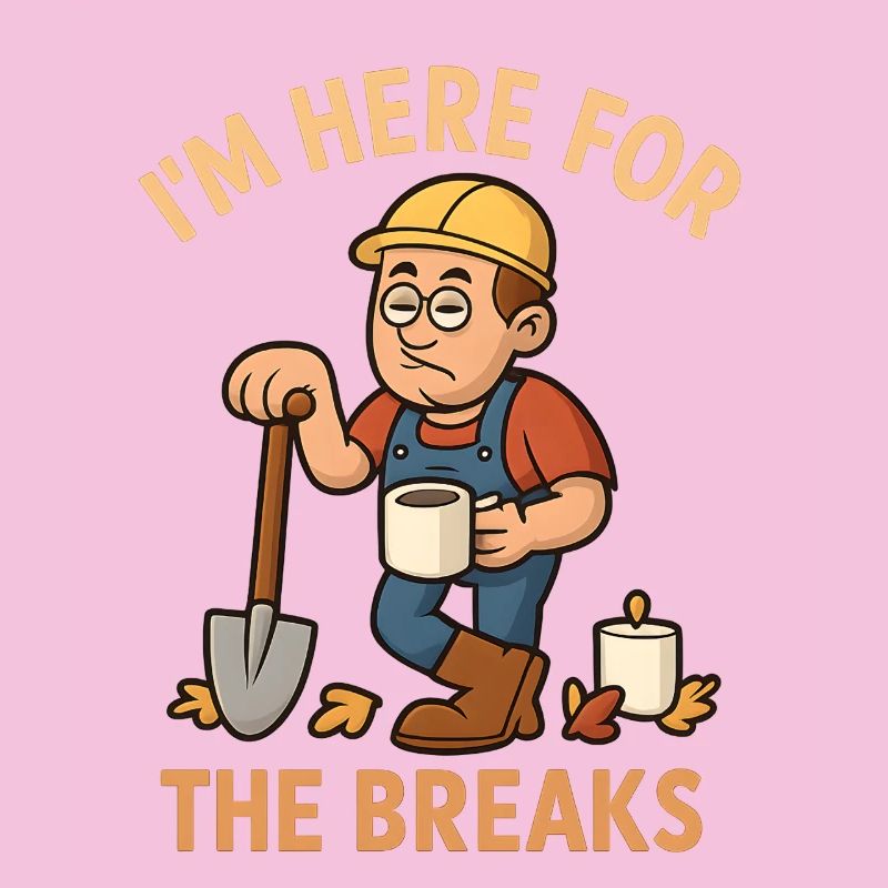 I'm Here For The Breaks – Funny Construction Worker