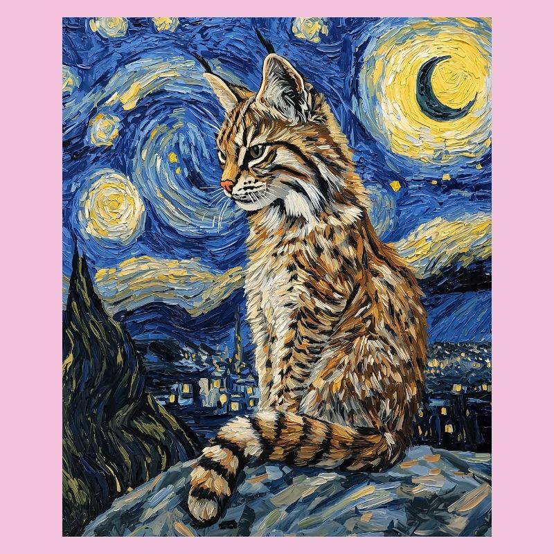 Lynx Van Gogh Style Starry