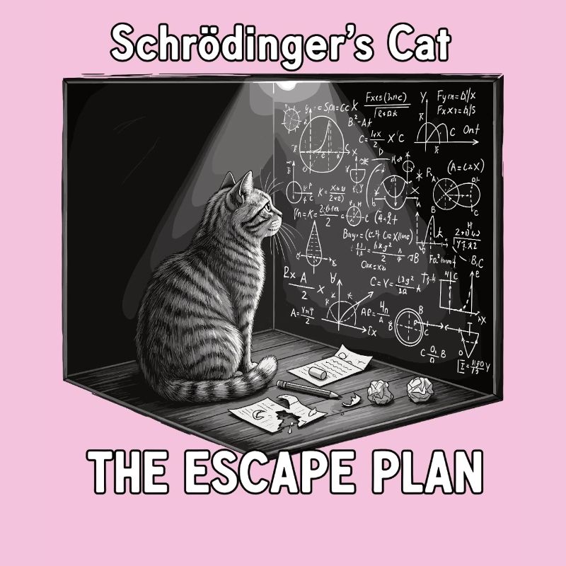 Le chat de Schrödinger avec un plan d'évasion