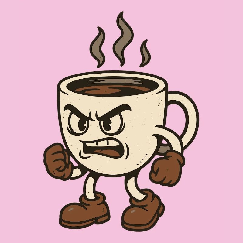 Tasse à café délicate avec pose de combat