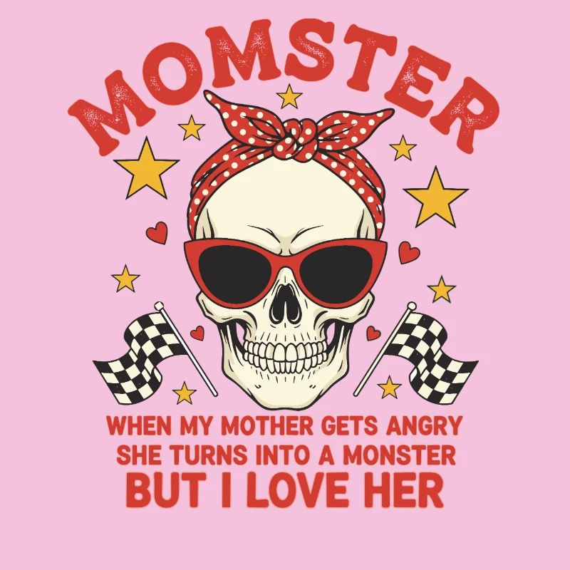 Monstermutter mit retro Skulls Design