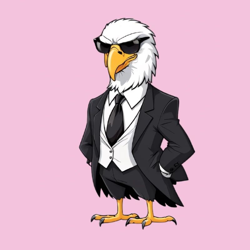 Elegant eagle in suit