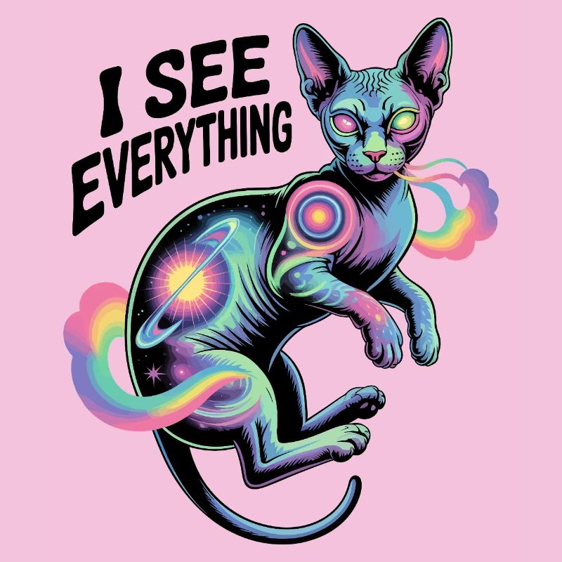 Illustrations du chat de la nébuleuse cosmique