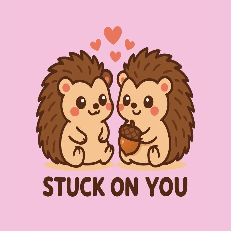 Cuddly hedgehogs in love