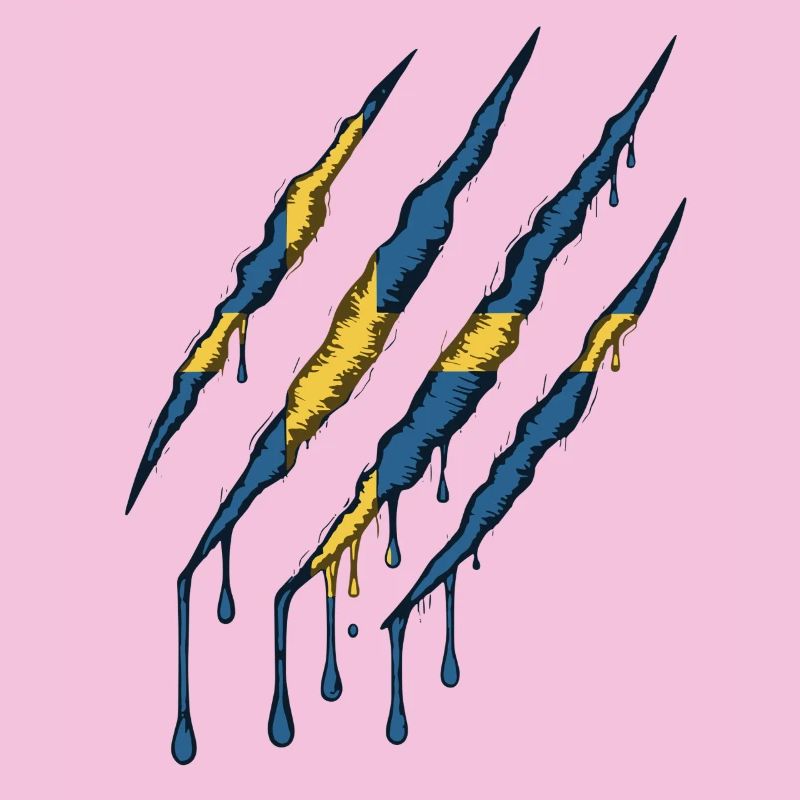 Suède Drapeau Griffe Grunge Sverige Scratch Trace