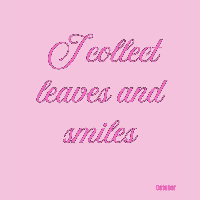 Leaves and Smiles Pink Script
