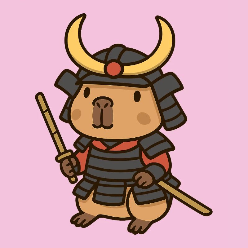 Samurai Capybara – Brave & Serene ⚔️🦫