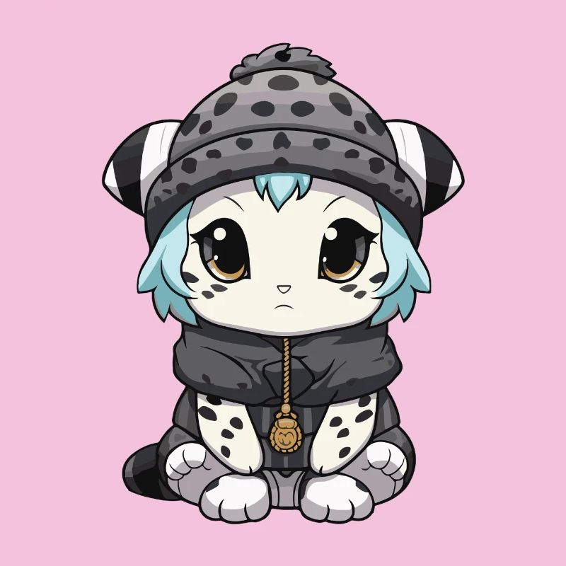 Snow leopard winter leopard baby