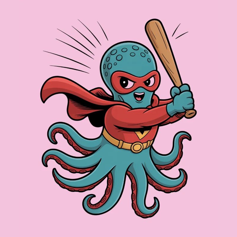 Baseball Oktopus Superheld