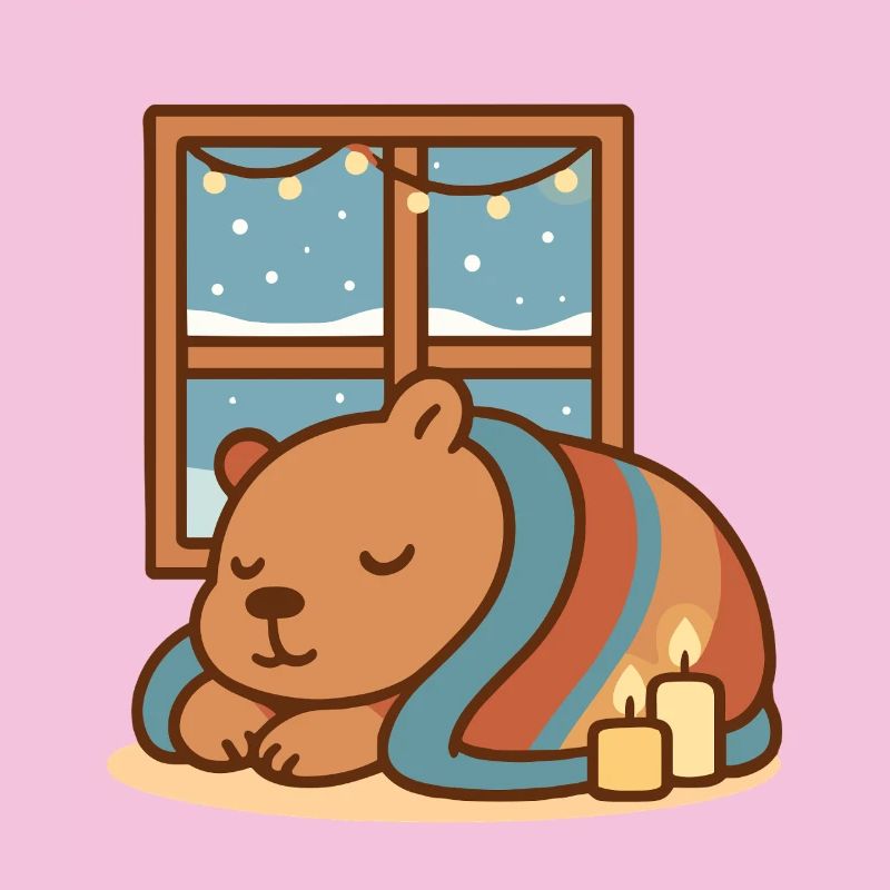 Capybara kuschelt sich im Winter ein