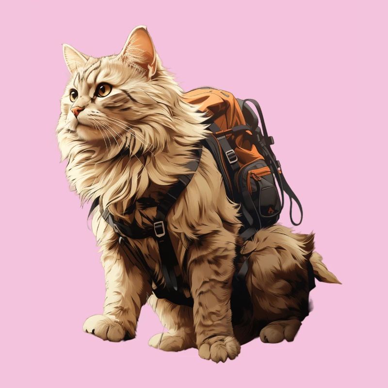 Abenteuer Katze mit Rucksack