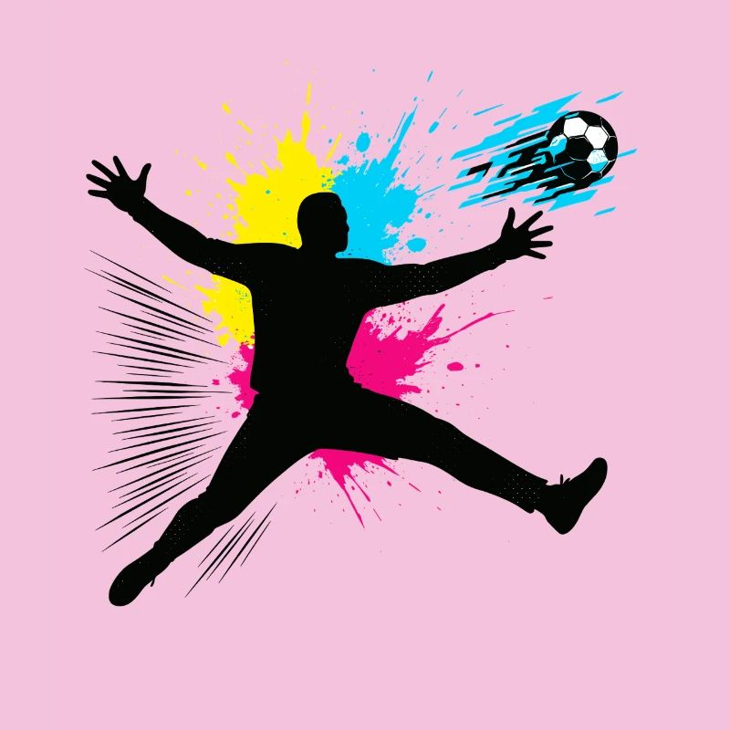 Fußball Torwart Sprung Mit Farbexplosion