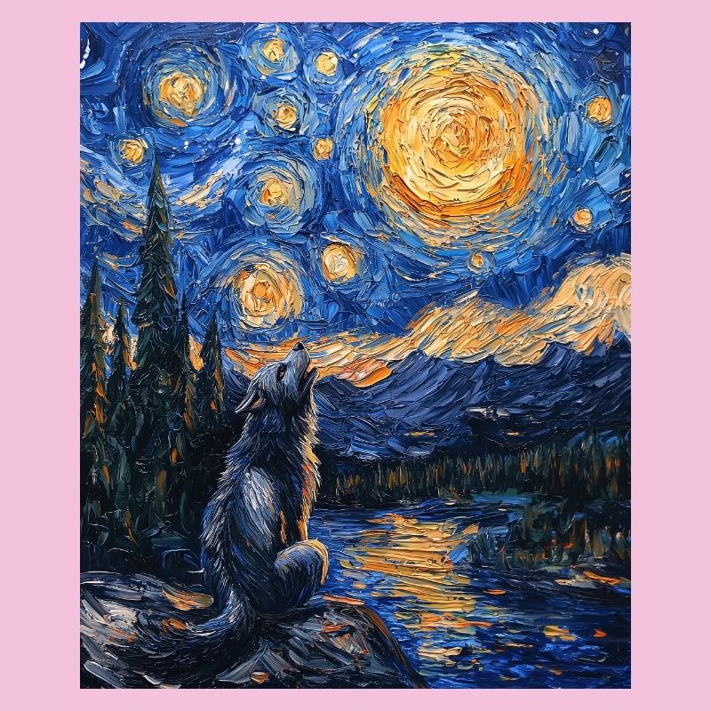 Wolf Van Gogh Style