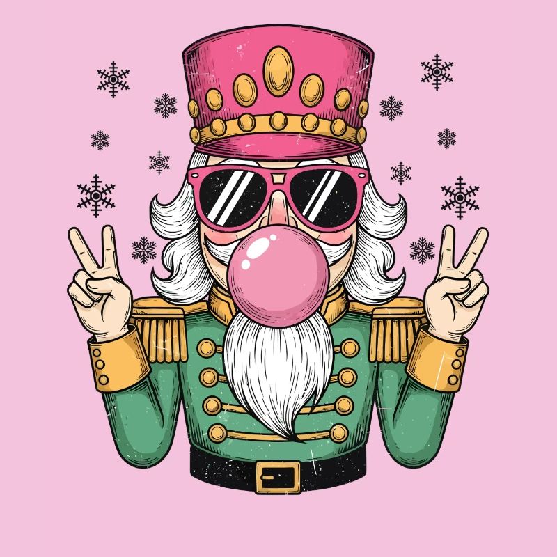 Nutcracker blows chewing gum