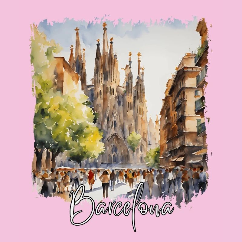 Aquarelle de Barcelone, Barcelone, Espagne