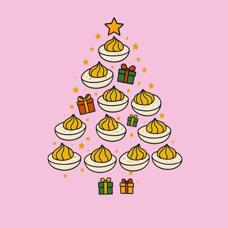 Deviled Egg Christmas Tree Funny Holiday Design