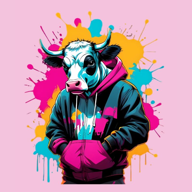 Vache graffiti en sweat à capuche