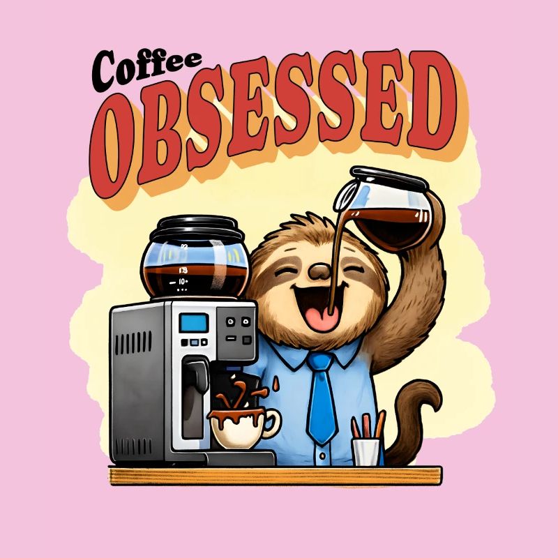 Coffee Obsessed Sloth Caffeine