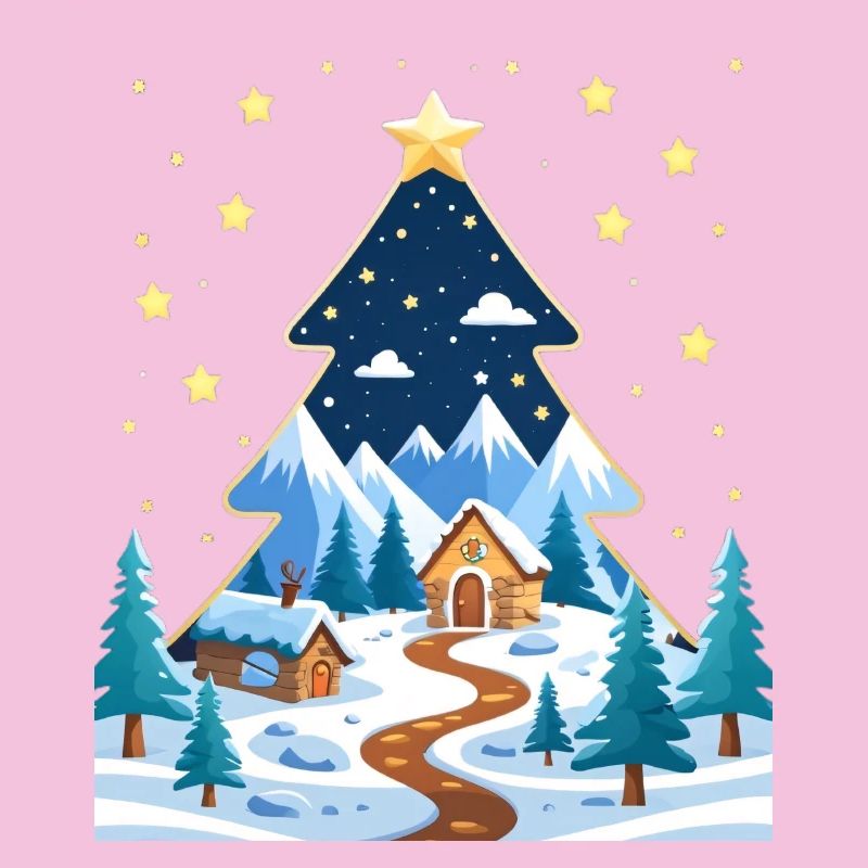 Winterwald im Sternbaum-Design