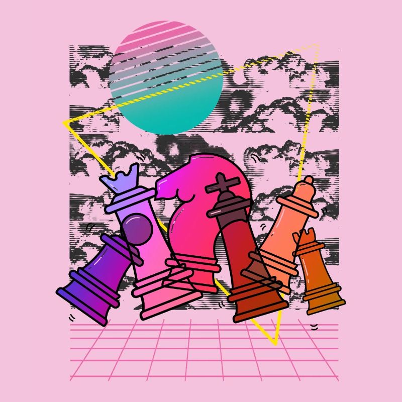 Neon-Schach Kollage