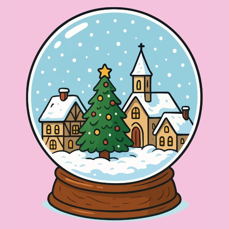 Winterdorf in Schneekugel