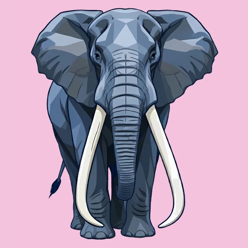 Geometrischer Blauer Elefant