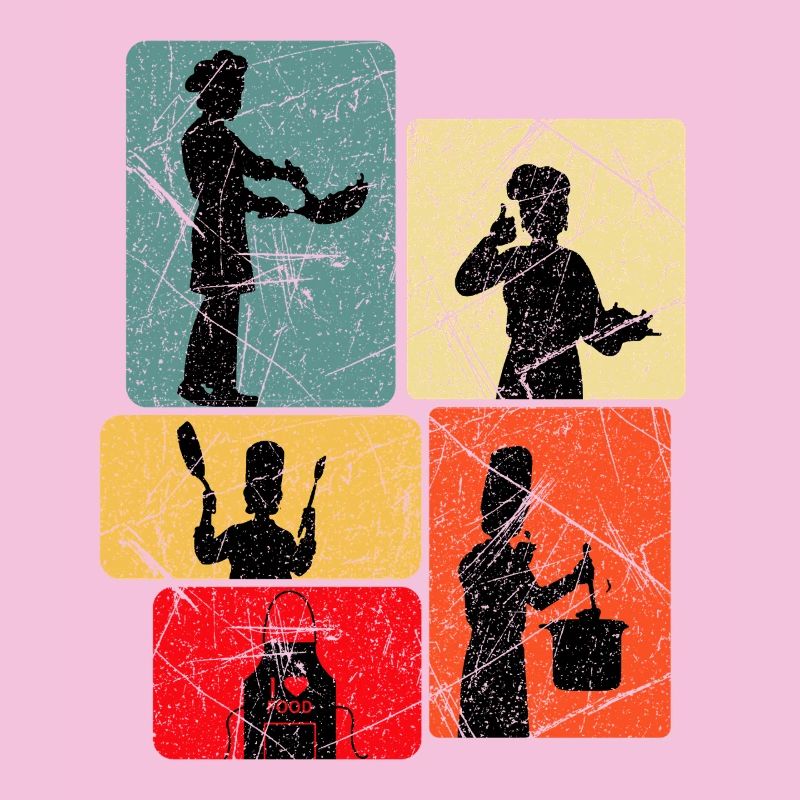 Kitchen Heroes Silhouettes Pattern