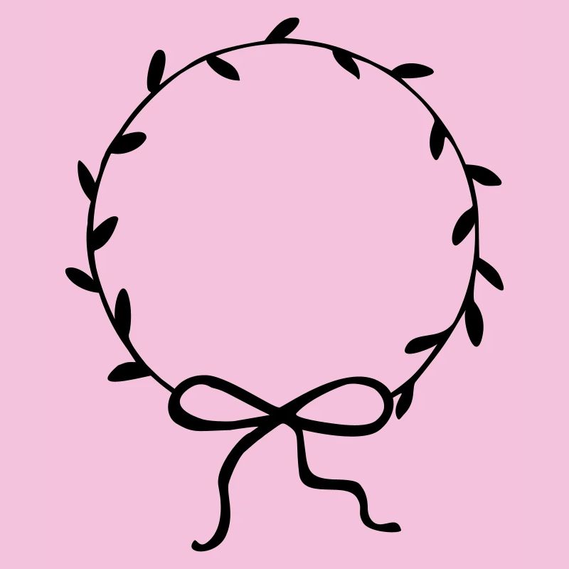Couronne de feuilles avec arc dessiné à la main