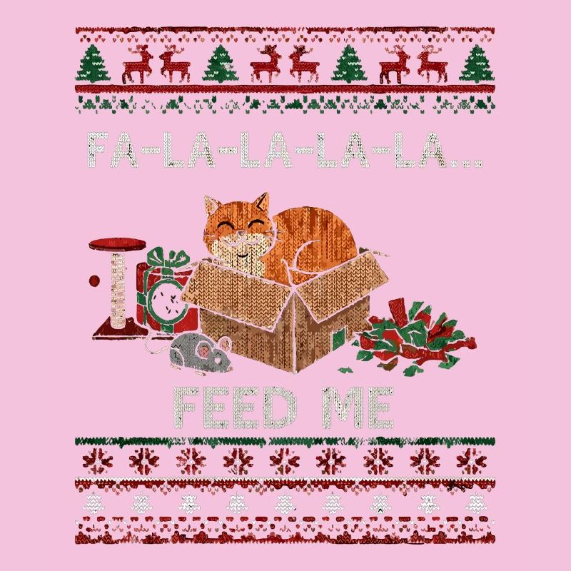Weihnachtskatze im Karton – Futterbitten