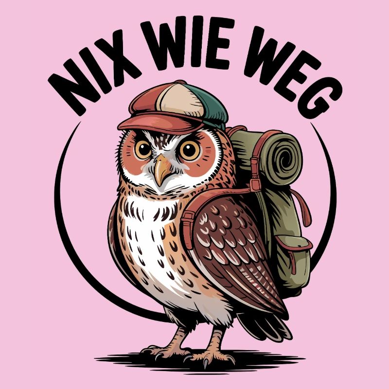 Wander-Eule mit Rucksack