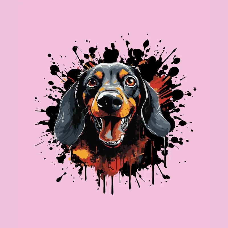 Hunde-Porträt Farbspritzer