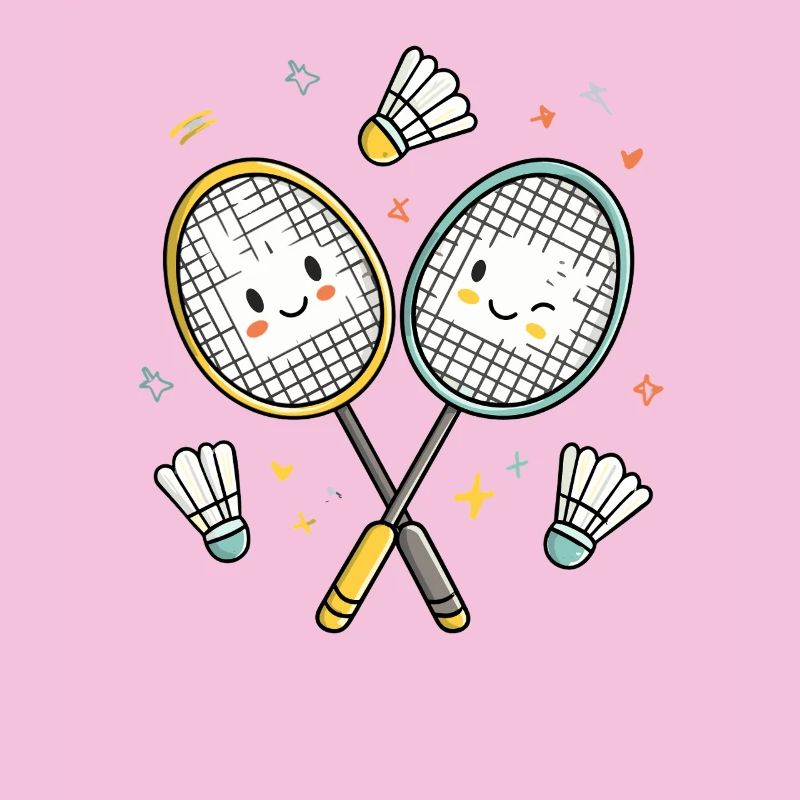 Lachende Badmintonfreunde