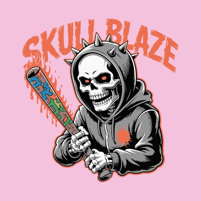 Skull Blaze Graffiti-Schädel