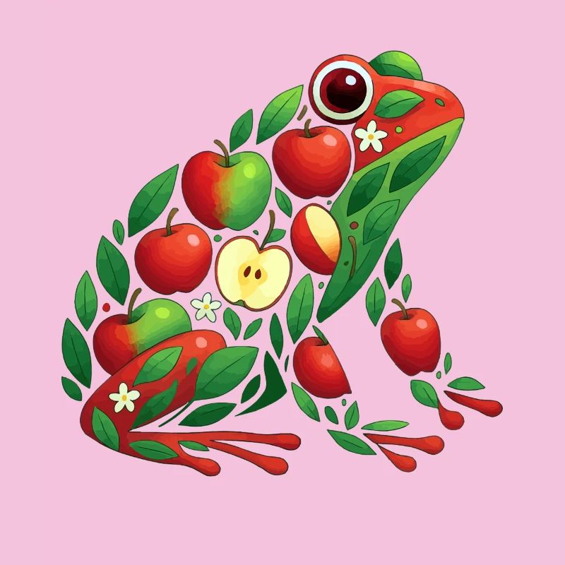 Frosch Apfel