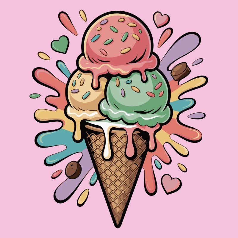 Bunte Eiscreme Explosion