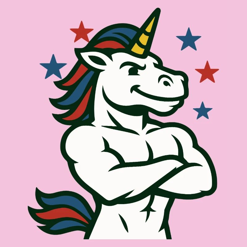 Selbstbewusste Einhorn-Illustration