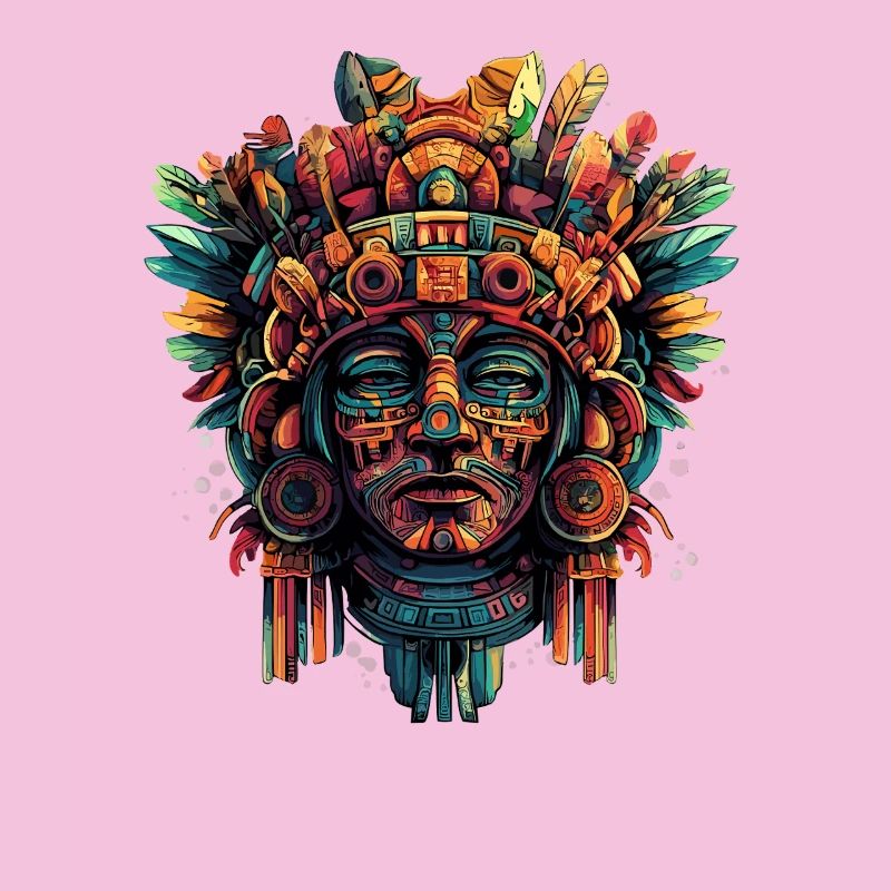 Aztec Mask with Feathers