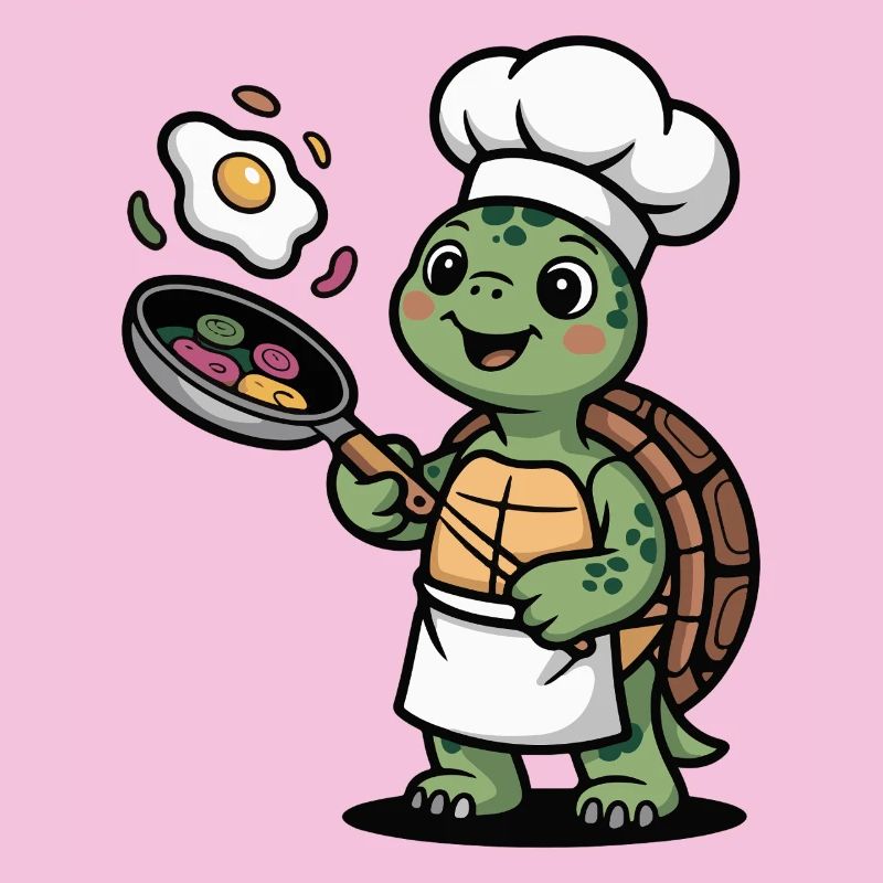 Kitchen Turtle with Chef's Hat