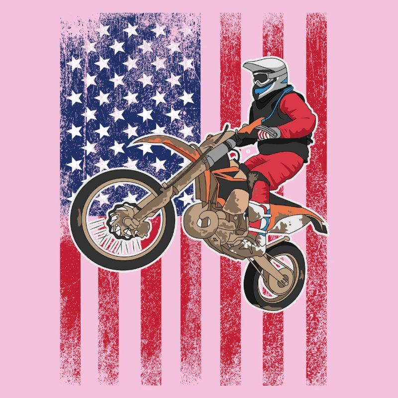 Drapeau américain du vélo de cross,