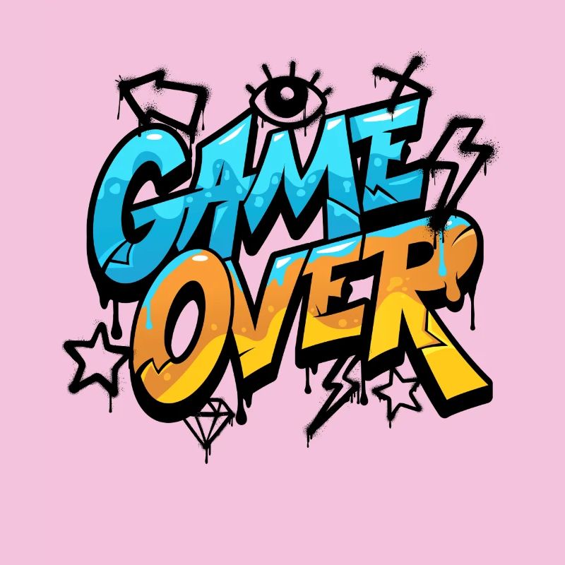 Game Over Graffiti Néon
