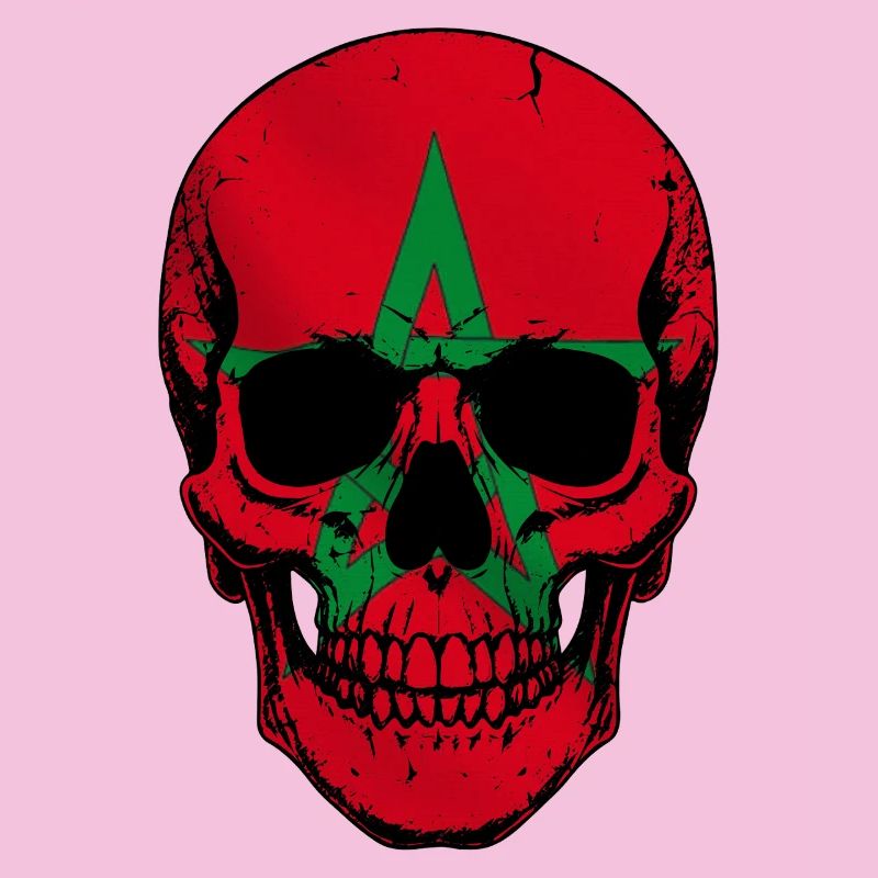 Moroccan Skull - Crâne avec le drapeau du Maroc