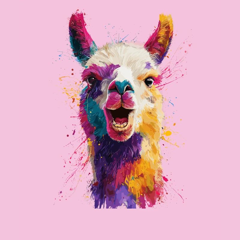 Explosion colorée de lamas