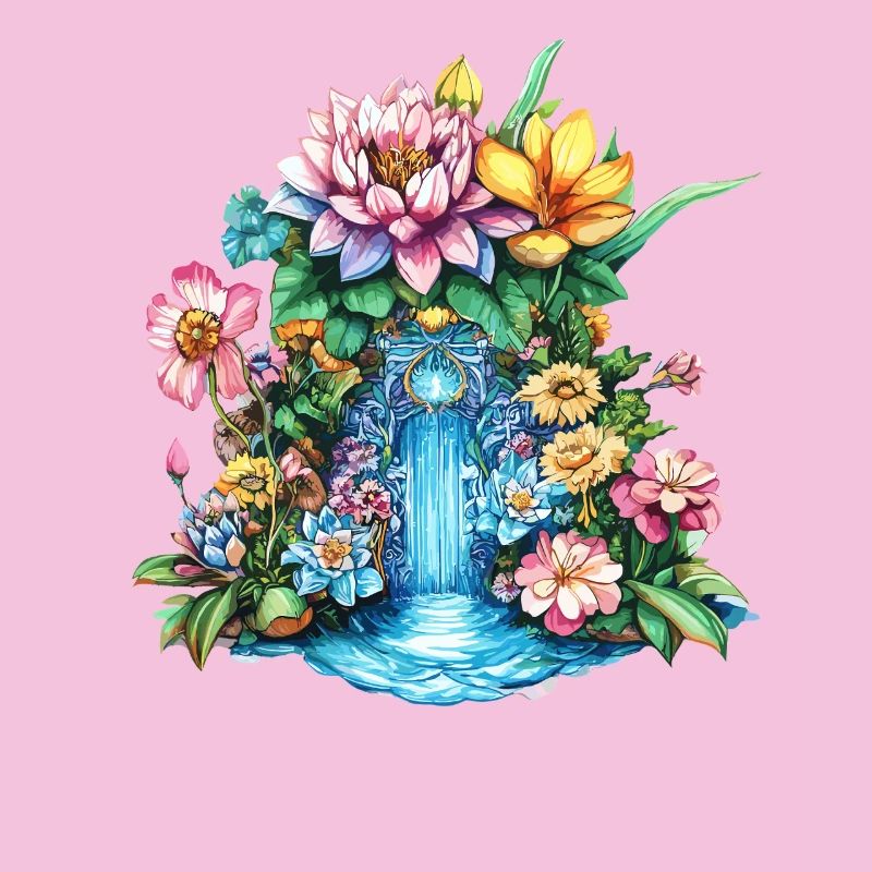 Kaléidoscope de la cascade de fleurs