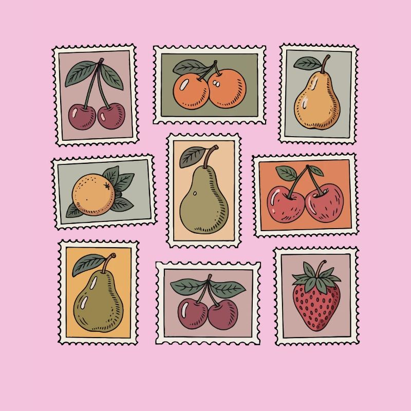 Pastellfruchtstempel-Muster