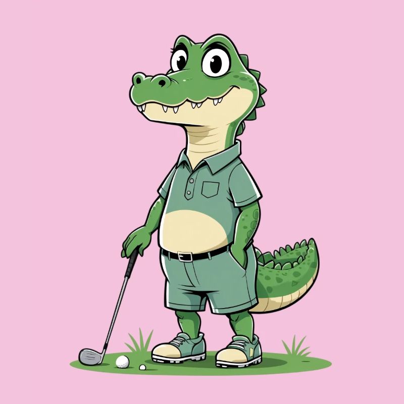 Héros du golf alligator dans un look décontracté