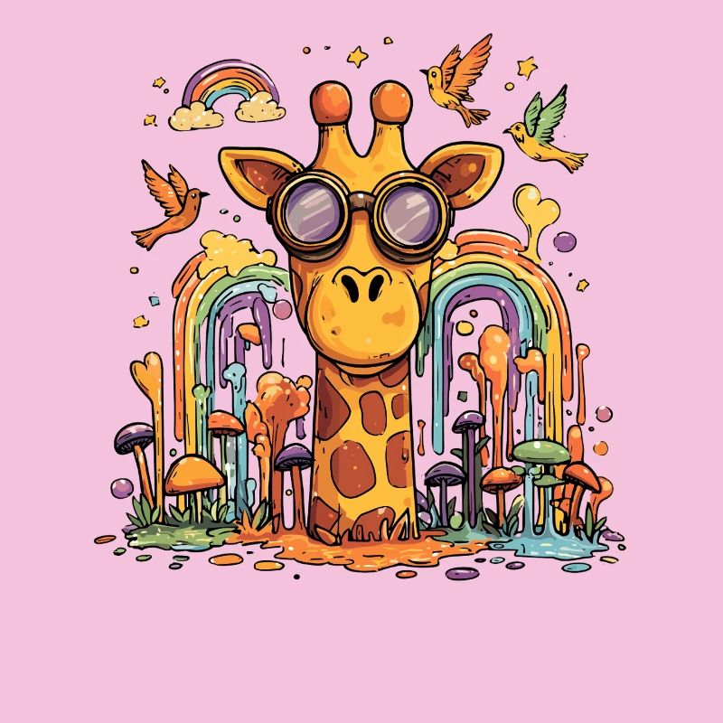 Giraffe im Regenbogenwald