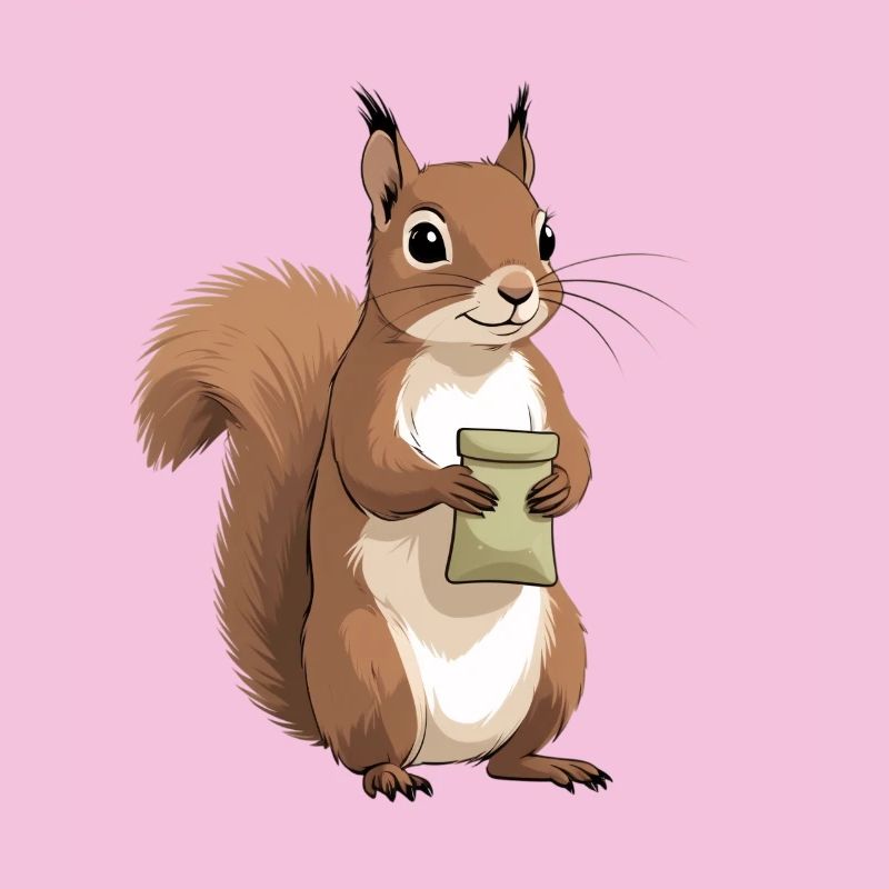 Squirrel with bag