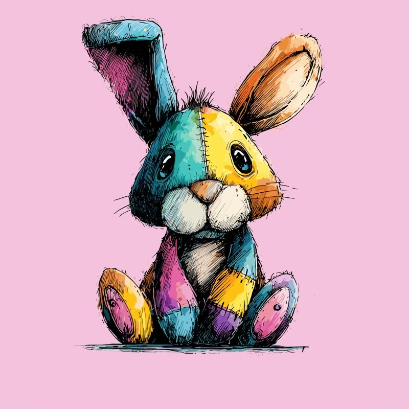 Patchwork Bunny Coloré